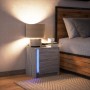 Mesita de noche con luces LED madera de ingeniería gris Sonoma de , Mesitas de noche - Ref: Foro24-852057, Precio: 53,93 €, D...