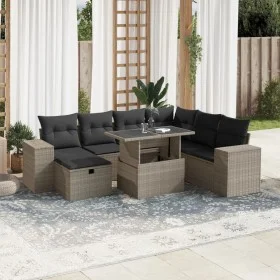 Set de sofás de jardín 8 pzas y cojines ratán sintético gris de , Conjuntos de jardín - Ref: Foro24-3275322, Precio: 612,67 €...