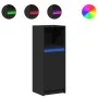 Aparador con luz LED madera de ingeniería negro 38x34x100 cm de , Aparadores - Ref: Foro24-852167, Precio: 59,81 €, Descuento: %