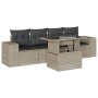 Set de sofás jardín y cojines 5 pzas ratán sintético gris claro de , Conjuntos de jardín - Ref: Foro24-3268992, Precio: 387,1...
