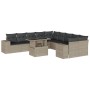 Set de sofás de jardín 11 pzas y cojines ratán sintético gris de , Conjuntos de jardín - Ref: Foro24-3269432, Precio: 885,19 ...