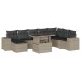Set muebles jardín 9 pzas y cojines ratán sintético gris claro de , Conjuntos de jardín - Ref: Foro24-3269362, Precio: 660,08...
