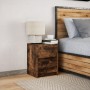 Mesita de noche con luces LED madera ingeniería roble ahumado de , Mesitas de noche - Ref: Foro24-852041, Precio: 47,92 €, De...