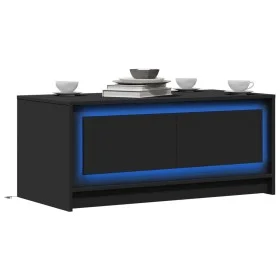 Mesa de centro con luces LED madera de ingeniería negra de , Mesas de centro - Ref: Foro24-851985, Precio: 109,26 €, Descuent...