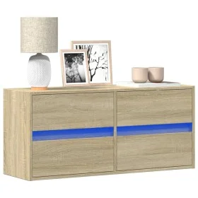 Mueble de TV de pared con luces LED roble Sonoma 100x31x45 cm de , Muebles TV - Ref: Foro24-852294, Precio: 75,63 €, Descuent...