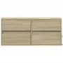 Mueble de TV de pared con luces LED roble Sonoma 100x31x45 cm de , Muebles TV - Ref: Foro24-852294, Precio: 76,61 €, Descuent...
