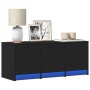 Mueble de TV con LED madera de ingeniería negro 97x34x40 cm de , Muebles TV - Ref: Foro24-852237, Precio: 73,80 €, Descuento: %