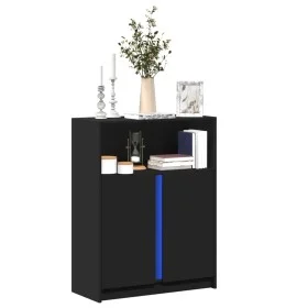 Aparador con LED madera de ingeniería negro 77x34x100 cm de , Aparadores - Ref: Foro24-852146, Precio: 85,12 €, Descuento: %