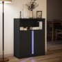 Aparador con LED madera de ingeniería negro 77x34x100 cm de , Aparadores - Ref: Foro24-852146, Precio: 86,24 €, Descuento: %