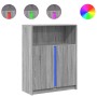 Aparador con LED madera de ingeniería gris Sonoma 77x34x100 cm de , Aparadores - Ref: Foro24-852150, Precio: 79,69 €, Descuen...