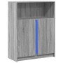Aparador con LED madera de ingeniería gris Sonoma 77x34x100 cm de , Aparadores - Ref: Foro24-852150, Precio: 79,69 €, Descuen...