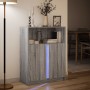 Aparador con LED madera de ingeniería gris Sonoma 77x34x100 cm de , Aparadores - Ref: Foro24-852150, Precio: 79,69 €, Descuen...