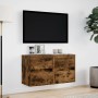 Muebles TV de pared luces LED 2 uds roble ahumado 41x31x45 cm de , Muebles TV - Ref: Foro24-852280, Precio: 98,17 €, Descuent...