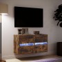 Muebles TV de pared luces LED 2 uds roble ahumado 41x31x45 cm de , Muebles TV - Ref: Foro24-852280, Precio: 98,17 €, Descuent...