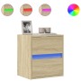 Mueble de TV de pared con luces LED roble Sonoma 41x31x45 cm de , Muebles TV - Ref: Foro24-852275, Precio: 56,59 €, Descuento: %