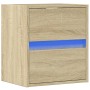 Mueble de TV de pared con luces LED roble Sonoma 41x31x45 cm de , Muebles TV - Ref: Foro24-852275, Precio: 56,59 €, Descuento: %
