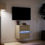 Mueble de TV de pared con luces LED roble Sonoma 41x31x45 cm de , Muebles TV - Ref: Foro24-852275, Precio: 56,59 €, Descuento: %