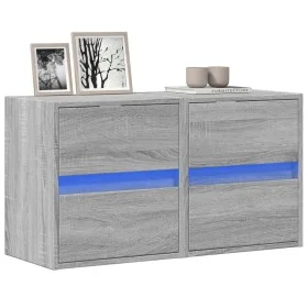 Muebles TV de pared luces LED 2 uds gris Sonoma 41x31x45 cm de , Muebles TV - Ref: Foro24-852282, Precio: 96,34 €, Descuento: %
