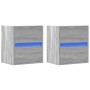 Muebles TV de pared luces LED 2 uds gris Sonoma 41x31x45 cm de , Muebles TV - Ref: Foro24-852282, Precio: 97,90 €, Descuento: %