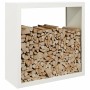 Leñero de acero blanco 100x40x100 cm de , Bolsas y soportes de leña - Ref: Foro24-850969, Precio: 108,34 €, Descuento: %