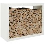 Leñero de acero blanco 100x40x80 cm de , Bolsas y soportes de leña - Ref: Foro24-850976, Precio: 94,55 €, Descuento: %