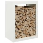 Leñero de acero blanco 60x40x80 cm de , Bolsas y soportes de leña - Ref: Foro24-850997, Precio: 103,56 €, Descuento: %