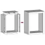 Leñero de acero blanco 60x40x80 cm de , Bolsas y soportes de leña - Ref: Foro24-850997, Precio: 101,91 €, Descuento: %