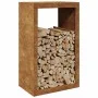 Leñero de acero oxidado 60x40x100 cm de , Bolsas y soportes de leña - Ref: Foro24-850995, Precio: 108,89 €, Descuento: %