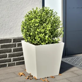 Jardinera de acero blanco 40x40x40 cm de , Maceteros y jardineras - Ref: Foro24-851054, Precio: 43,50 €, Descuento: %