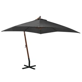 Hanging umbrella with gray anthracite fir wood pole 3x3 m by vidaXL, Umbrellas - Ref: Foro24-313774, Price: 138,52 €, Discoun...