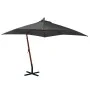 Sombrilla colgante con palo madera abeto gris antracita 3x3 m de vidaXL, Sombrillas - Ref: Foro24-313774, Precio: 138,52 €, D...