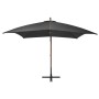 Sombrilla colgante con palo madera abeto gris antracita 3x3 m de vidaXL, Sombrillas - Ref: Foro24-313774, Precio: 141,00 €, D...
