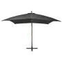 Sombrilla colgante con palo madera abeto gris antracita 3x3 m de vidaXL, Sombrillas - Ref: Foro24-313774, Precio: 138,52 €, D...