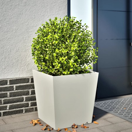 Jardinera de acero blanca 50x50x50 cm de , Maceteros y jardineras - Ref: Foro24-851068, Precio: 53,08 €, Descuento: %