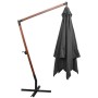 Sombrilla colgante con palo madera abeto gris antracita 3x3 m de vidaXL, Sombrillas - Ref: Foro24-313774, Precio: 141,00 €, D...