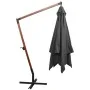 Sombrilla colgante con palo madera abeto gris antracita 3x3 m de vidaXL, Sombrillas - Ref: Foro24-313774, Precio: 138,52 €, D...