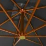Sombrilla colgante con palo madera abeto gris antracita 3x3 m de vidaXL, Sombrillas - Ref: Foro24-313774, Precio: 138,52 €, D...