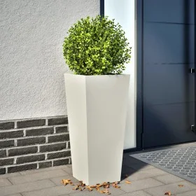 White steel planter 35x35x75 cm by , Pots and planters - Ref: Foro24-851082, Price: 69,53 €, Discount: %