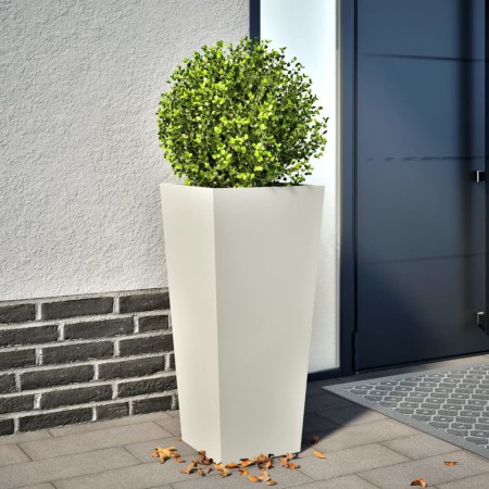 Jardinera acero blanca 35x35x75 cm de , Maceteros y jardineras - Ref: Foro24-851082, Precio: 63,40 €, Descuento: %
