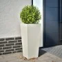 Jardinera acero blanca 35x35x75 cm de , Maceteros y jardineras - Ref: Foro24-851082, Precio: 69,53 €, Descuento: %