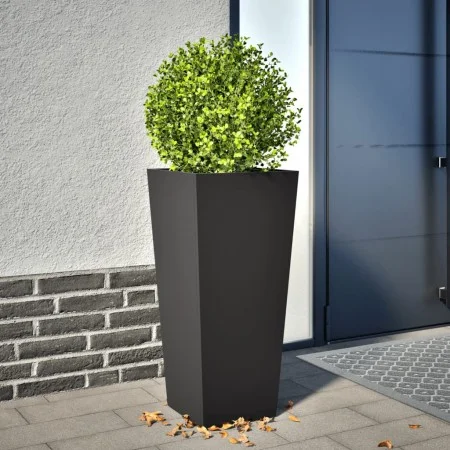 Jardinera de acero negra 35x35x75 cm de , Maceteros y jardineras - Ref: Foro24-851080, Precio: 66,16 €, Descuento: %