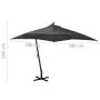 Sombrilla colgante con palo madera abeto gris antracita 3x3 m de vidaXL, Sombrillas - Ref: Foro24-313774, Precio: 138,52 €, D...