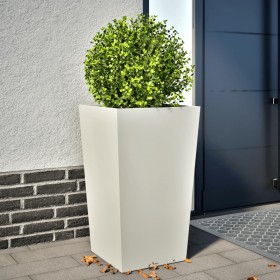 Jardinera de acero blanca 45x45x75 cm de , Maceteros y jardineras - Ref: Foro24-851096, Precio: 70,65 €, Descuento: %