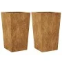 Jardineras 2 uds acero oxidado 45x45x75 cm de , Maceteros y jardineras - Ref: Foro24-851107, Precio: 129,77 €, Descuento: %