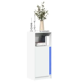 Aparador con luces LED madera ingeniería blanco 42,5x34x100 cm de , Aparadores - Ref: Foro24-852152, Precio: 60,10 €, Descuen...