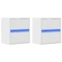 Mesitas de noche de pared con luces LED 2 unidades blanco de , Mesitas de noche - Ref: Foro24-3307962, Precio: 98,01 €, Descu...