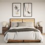 Mesitas de noche de pared con luces LED 2 unidades roble marrón de , Mesitas de noche - Ref: Foro24-3307974, Precio: 77,84 €,...