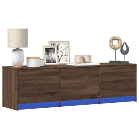 Mueble de TV LED madera ingeniería marrón roble 140x34x40 cm de , Muebles TV - Ref: Foro24-852249, Precio: 95,53 €, Descuento: %