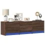 Mueble de TV LED madera ingeniería marrón roble 140x34x40 cm de , Muebles TV - Ref: Foro24-852249, Precio: 95,53 €, Descuento: %