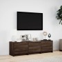 Mueble de TV LED madera ingeniería marrón roble 140x34x40 cm de , Muebles TV - Ref: Foro24-852249, Precio: 96,95 €, Descuento: %